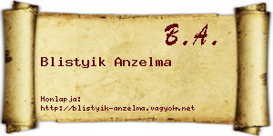 Blistyik Anzelma névjegykártya